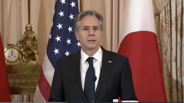 U.S. Secretary of State Antony Bl<em></em>inken is seen speaking during a joint press co<em></em>nference at the state department in Washington, D.C., on Jan. 11, 2023, in this image captured from the department's website. (Yonhap)