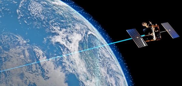 This virtual image shows the low-Earth orbit satellite communication network using OneWeb's satellite network, provided by Hanwha Systems Co. on July 11, 2023. (PHOTO NOT FOR SALE) (Yonhap)