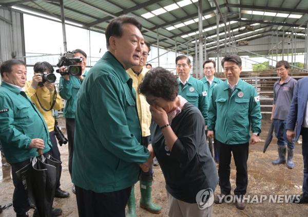 尹长官指定了13个暴雨特别灾区