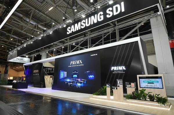 This photo, provided by Samsung SDI Co., shows the South Korean display maker's booth at the Internatio<em></em>nal Automobile Exhibition Mobility 2023, set to run from Sept. 5-10 in Munich. (PHOTO NOT FOR SALE) (Yonhap)