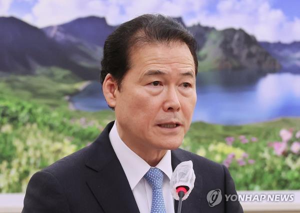 Unification Minister Kim Yung-ho speaks at a session of the foreign affairs and unification committee of the Natio<em></em>nal Assembly in Seoul on Nov. 15, 2023. (Yonhap)