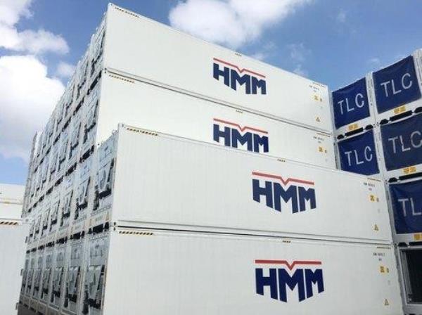 This photo provided by HMM shows a stack of the company's cargo containers. (PHOTO NOT FOR SALE) (Yonhap)