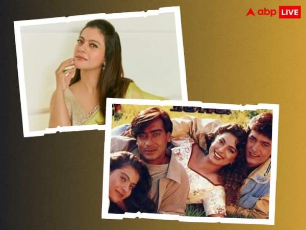 Kajol庆祝电影26周年，与Ajay Devgn Juhi Chawla和Aamir Khan分享了一张回顾的照片:Kajol庆祝《伊什克》26周年，分享了一张回顾的照片