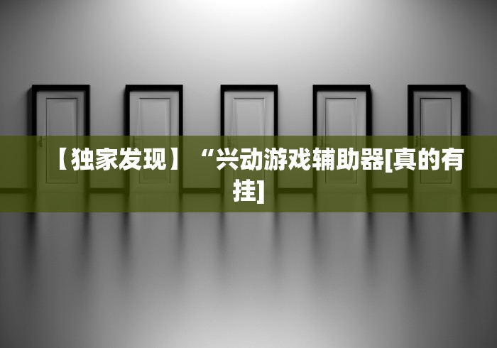 【独家发现】“兴动游戏辅助器[真的有挂]