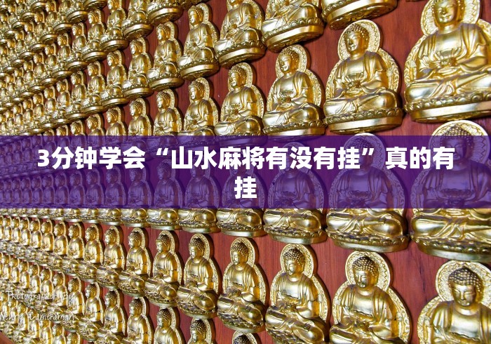 3分钟学会“山水麻将有没有挂”真的有挂