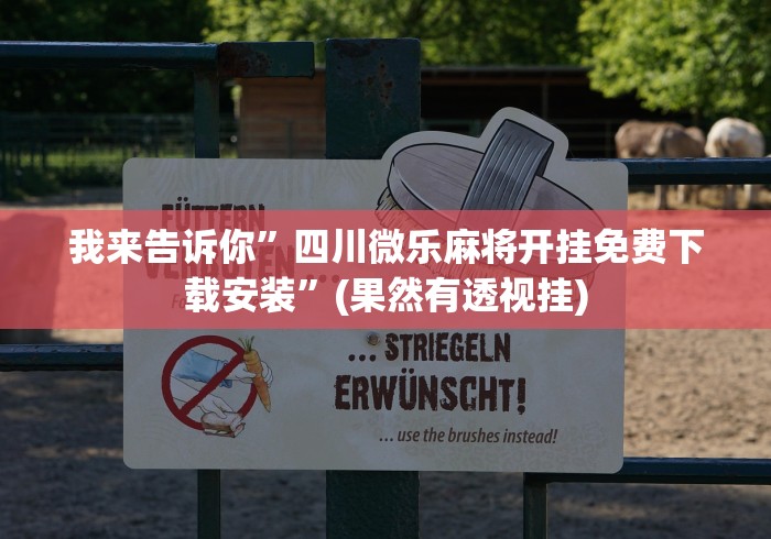 【第一资讯】“微乐麻将怎么开挂和安装”附开挂脚本