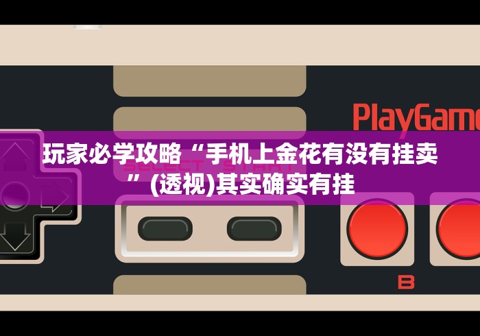 玩家必学攻略“手机上金花有没有挂卖”(透视)其实确实有挂