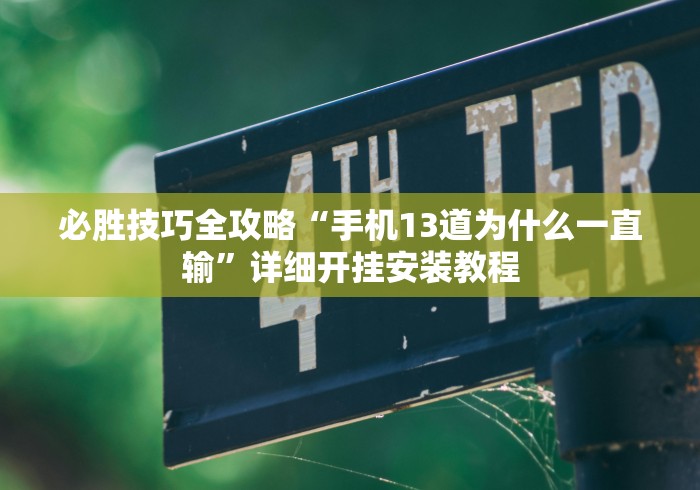 必胜技巧全攻略“手机13道为什么一直输”详细开挂安装教程