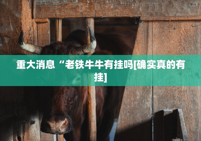 重大消息“老铁牛牛有挂吗[确实真的有挂]