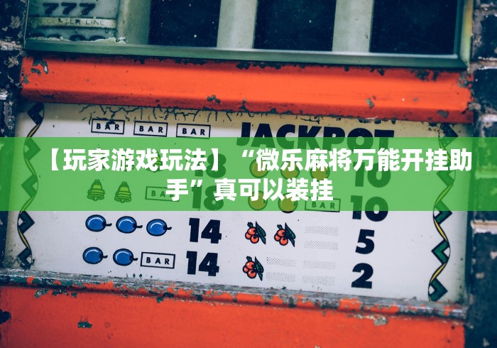 【玩家游戏玩法】“微乐麻将万能开挂助手”真可以装挂