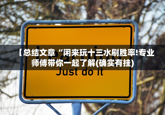 【总结文章“闲来玩十三水刷胜率!专业师傅带你一起了解(确实有挂)