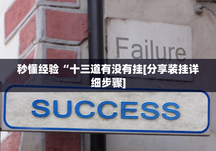 秒懂经验“十三道有没有挂[分享装挂详细步骤]