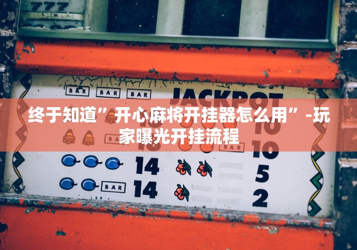 终于知道”开心麻将开挂器怎么用”-玩家曝光开挂流程