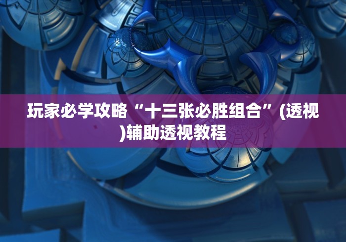 玩家必学攻略“十三张必胜组合”(透视)辅助透视教程