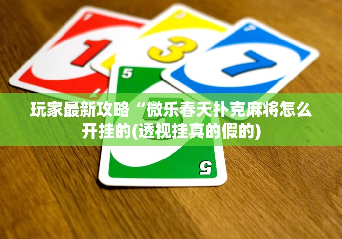 玩家最新攻略“微乐春天扑克麻将怎么开挂的(透视挂真的假的)