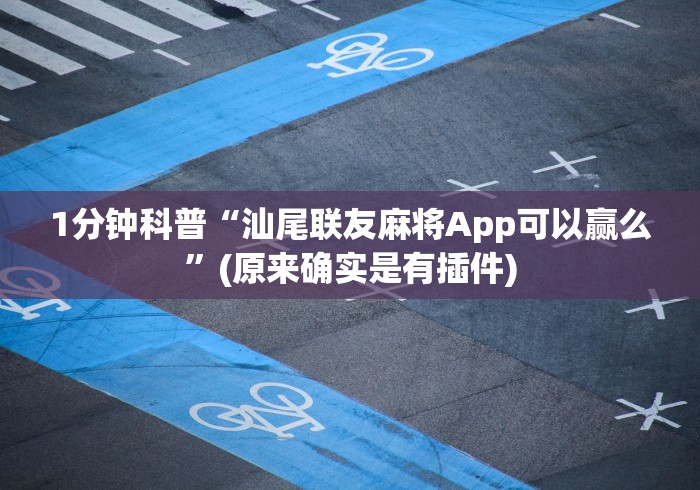 1分钟科普“汕尾联友麻将App可以赢么”(原来确实是有插件)