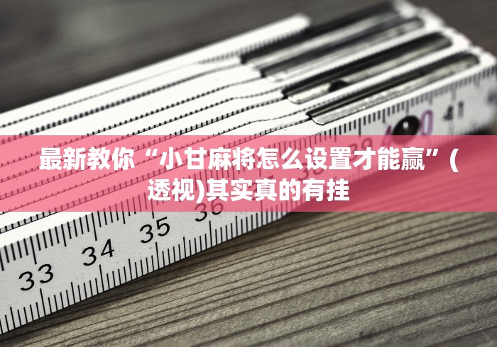 最新教你“小甘麻将怎么设置才能赢”(透视)其实真的有挂