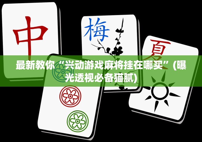 最新教你“兴动游戏麻将挂在哪买”(曝光透视必备猫腻)