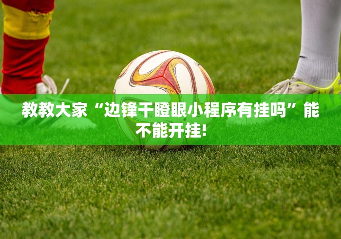 教教大家“边锋干瞪眼小程序有挂吗	”能不能开挂!