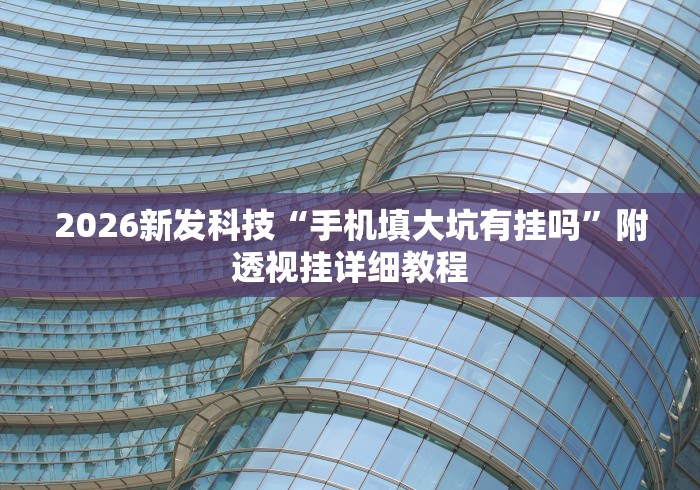 2026新发科技“手机填大坑有挂吗”附透视挂详细教程