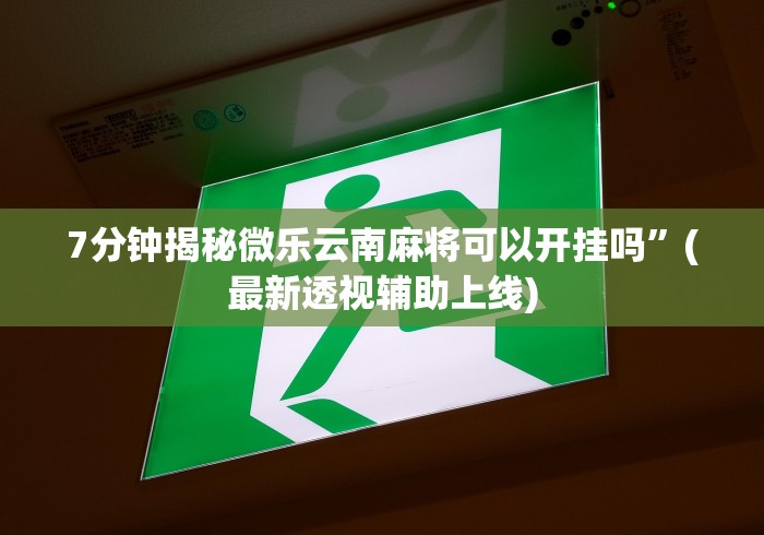 7分钟揭秘微乐云南麻将可以开挂吗”(最新透视辅助上线)