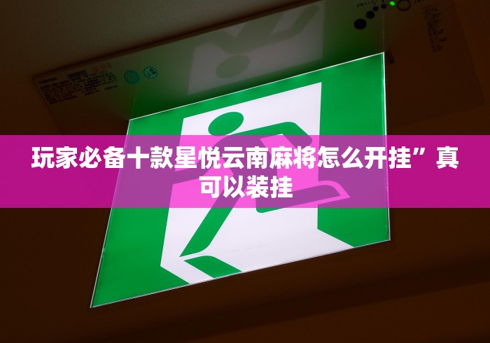玩家必备十款星悦云南麻将怎么开挂”真可以装挂
