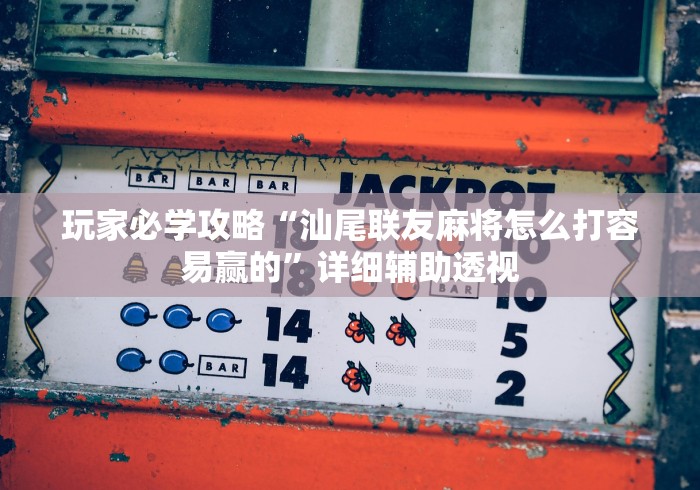 玩家必学攻略“汕尾联友麻将怎么打容易赢的”详细辅助透视