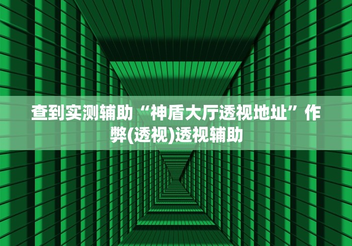 查到实测辅助“神盾大厅透视地址”作弊(透视)透视辅助