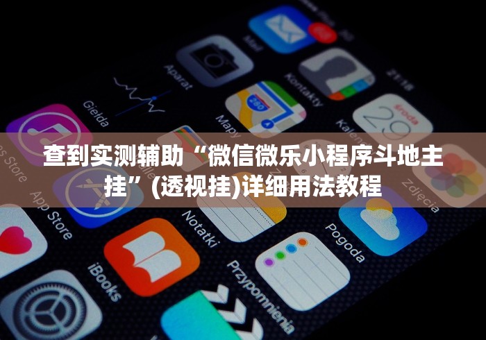 查到实测辅助“微信微乐小程序斗地主挂	”(透视挂)详细用法教程