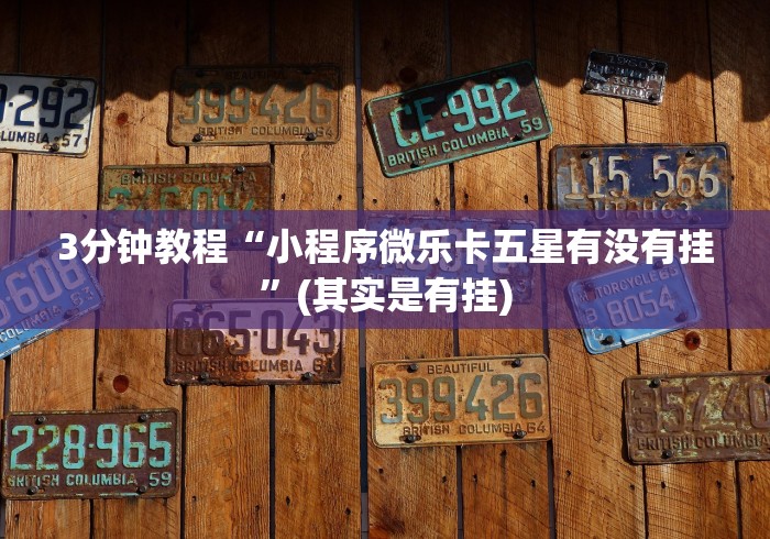 3分钟教程“小程序微乐卡五星有没有挂”(其实是有挂)