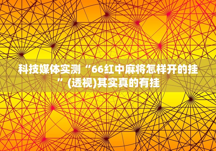 科技媒体实测“66红中麻将怎样开的挂”(透视)其实真的有挂