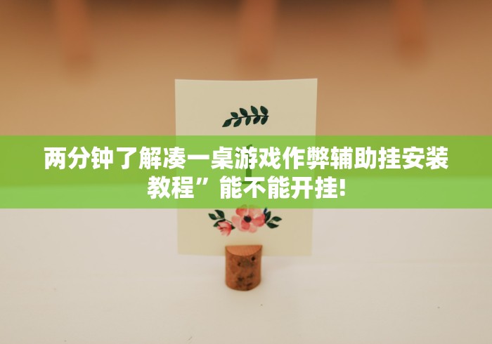 两分钟了解凑一桌游戏作弊辅助挂安装教程”能不能开挂!