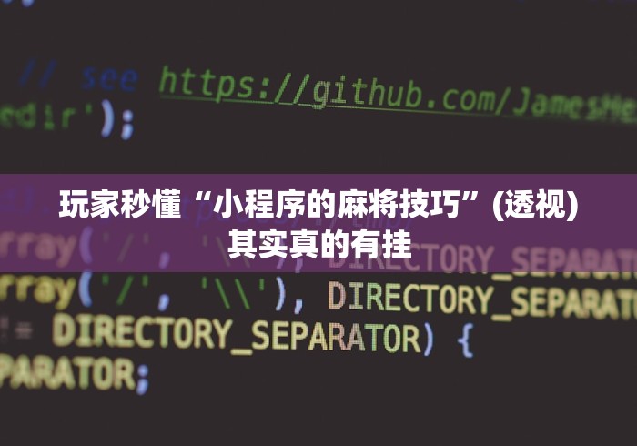 玩家秒懂“小程序的麻将技巧”(透视)其实真的有挂