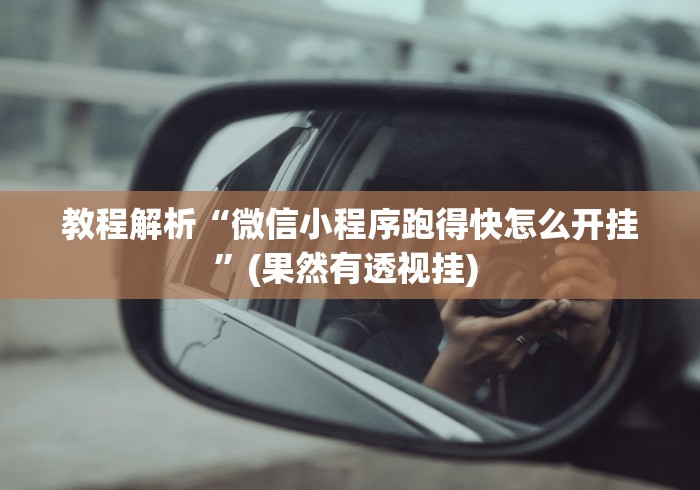 教程解析“微信小程序跑得快怎么开挂”(果然有透视挂) 