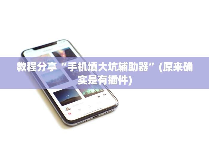 教程分享“手机填大坑辅助器”(原来确实是有插件)