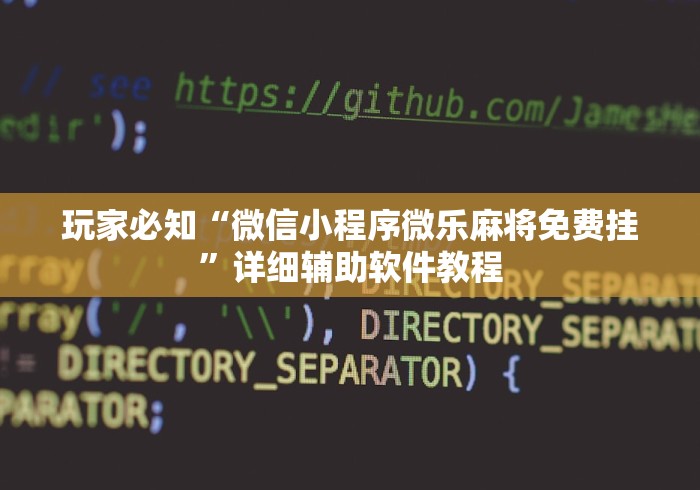 玩家必知“微信小程序微乐麻将免费挂”详细辅助软件教程