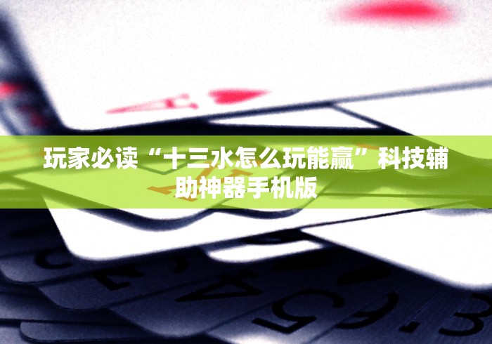 玩家必读“十三水怎么玩能赢”科技辅助神器手机版