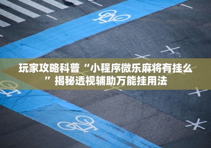 玩家攻略科普“小程序微乐麻将有挂么	”揭秘透视辅助万能挂用法