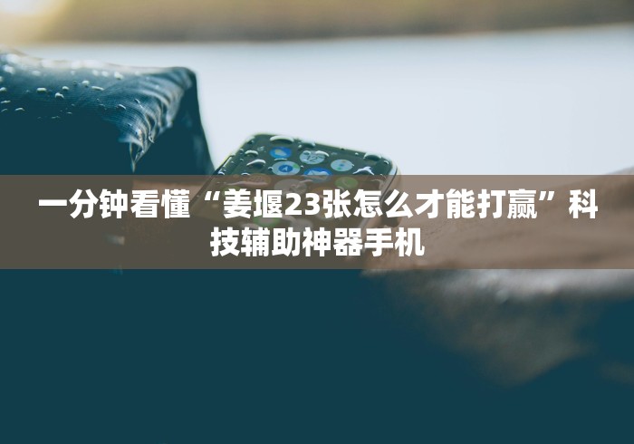 一分钟看懂“姜堰23张怎么才能打赢”科技辅助神器手机