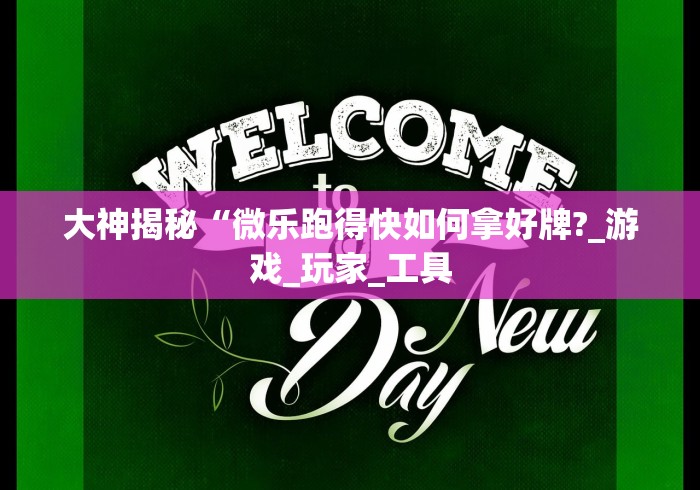 大神揭秘“微乐跑得快如何拿好牌?_游戏_玩家_工具