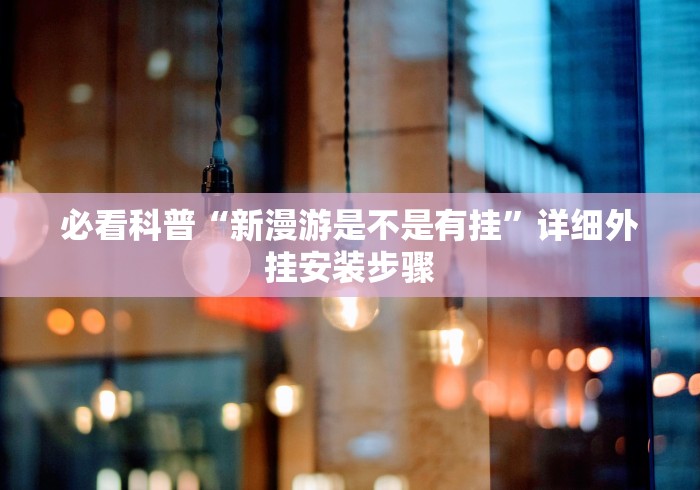 必看科普“新漫游是不是有挂”详细外挂安装步骤