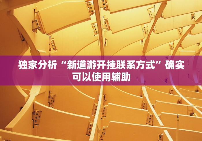 独家分析“新道游开挂联系方式	”确实可以使用辅助