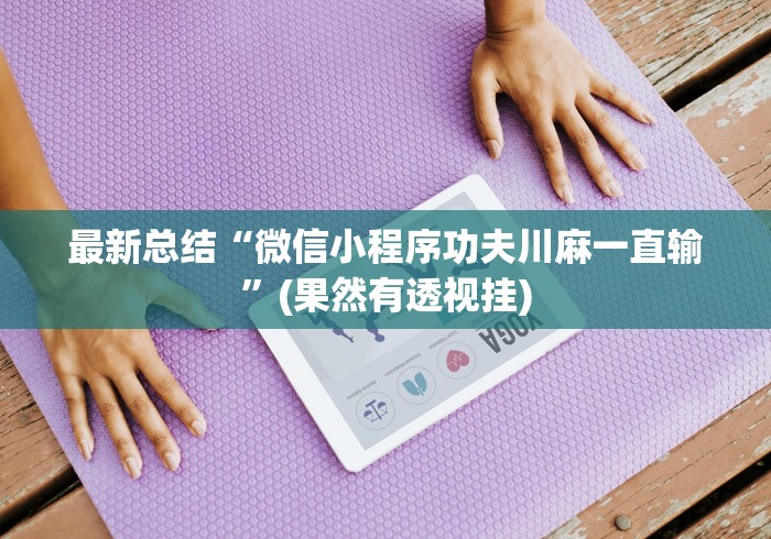 最新总结“微信小程序功夫川麻一直输”(果然有透视挂)