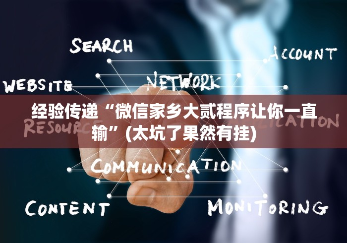 经验传递“微信家乡大贰程序让你一直输”(太坑了果然有挂)