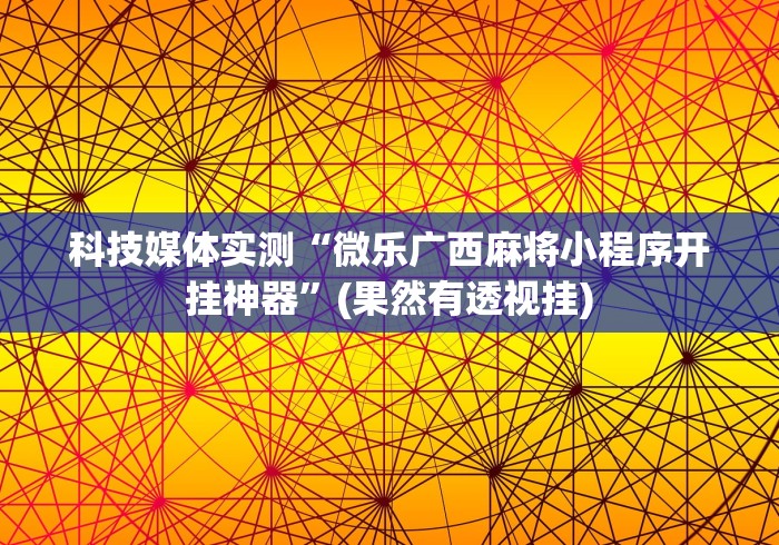 科技媒体实测“微乐广西麻将小程序开挂神器”(果然有透视挂)